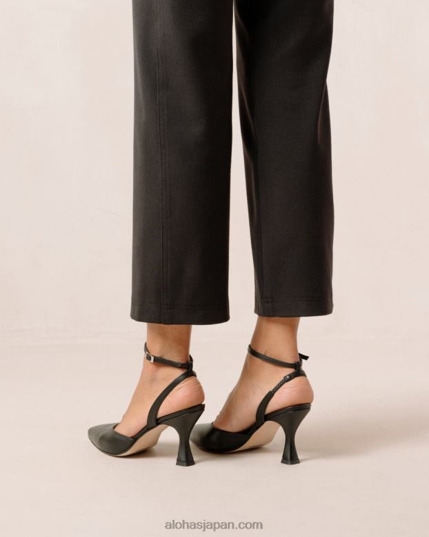 Alohas 黒 42TFH81 女性 シンデレラ - 黒のレザーパンプス