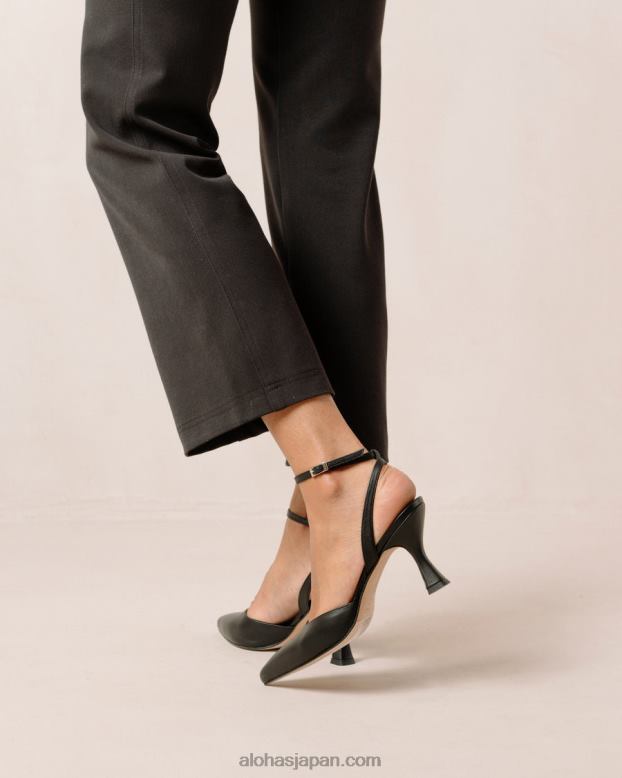 Alohas 黒 42TFH81 女性 シンデレラ - 黒のレザーパンプス