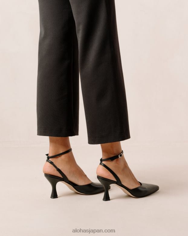 Alohas 黒 42TFH81 女性 シンデレラ - 黒のレザーパンプス