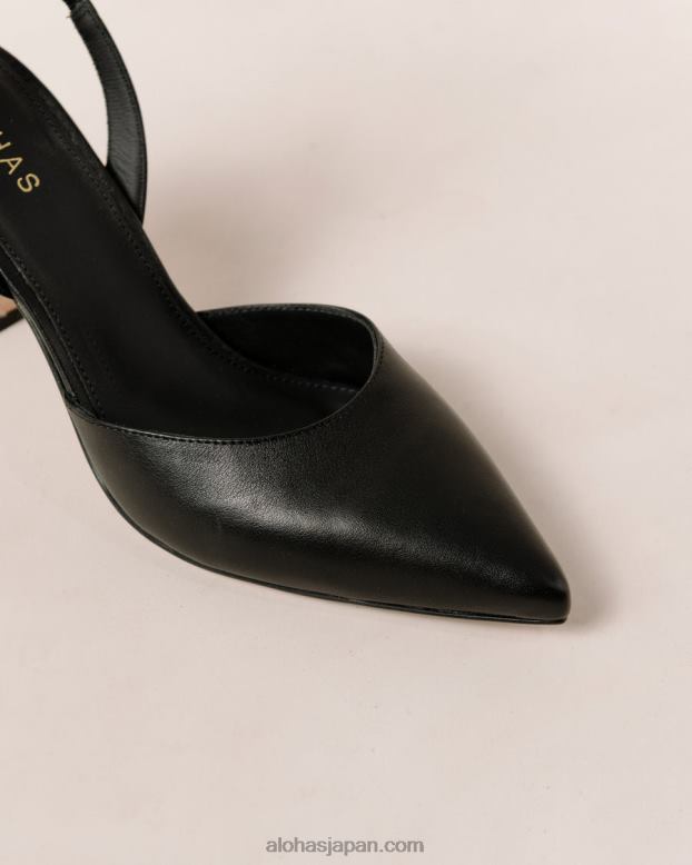 Alohas 黒 42TFH81 女性 シンデレラ - 黒のレザーパンプス