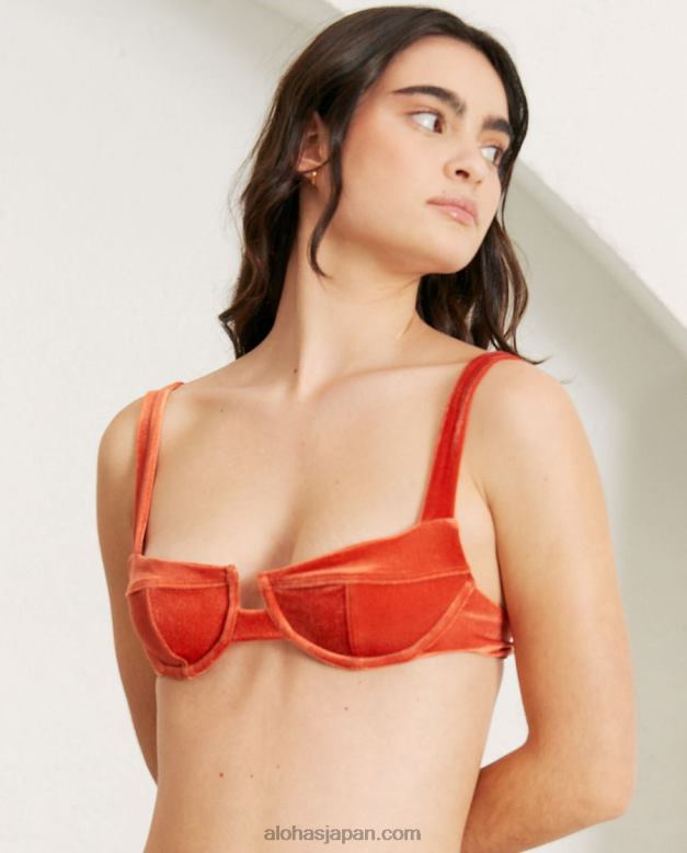 Alohas ベルベットポメロオレンジ 42TFH823 女性 ザ・ループ - オレンジのベルベットビキニトップ