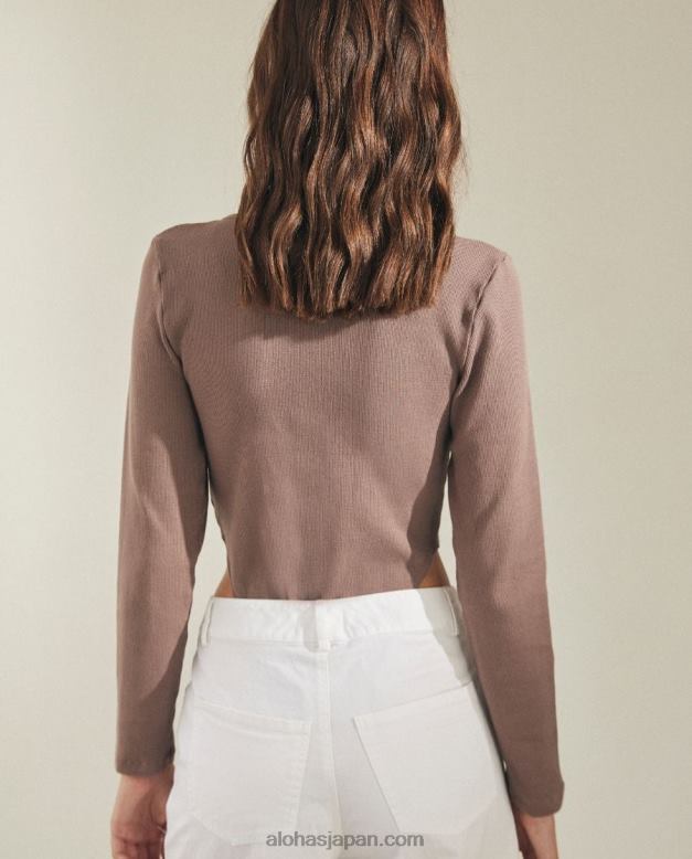 Alohas ナツメグブラウン 42TFH836 女性 glace - ブラウンコットンボディスーツ