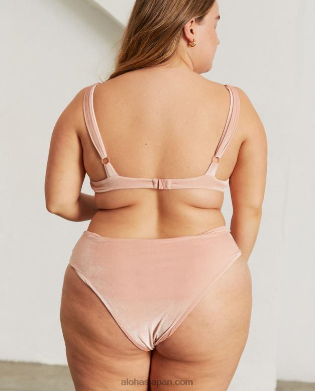 Alohas ベルベットの淡いピンク 42TFH893 女性 五角形 - ピンクのベルベットのビキニボトム