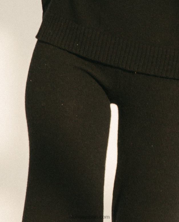 Alohas 黒 42TFH914 女性 イージーフォール - 黒のニットパンツ