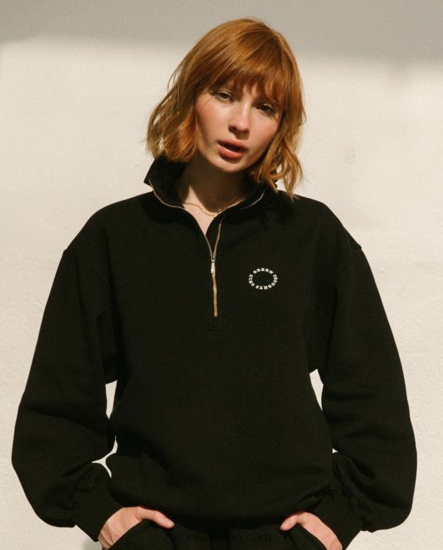 Alohas 黒 42TFH921 女性 マキアート - ブラックコットンスウェットシャツ