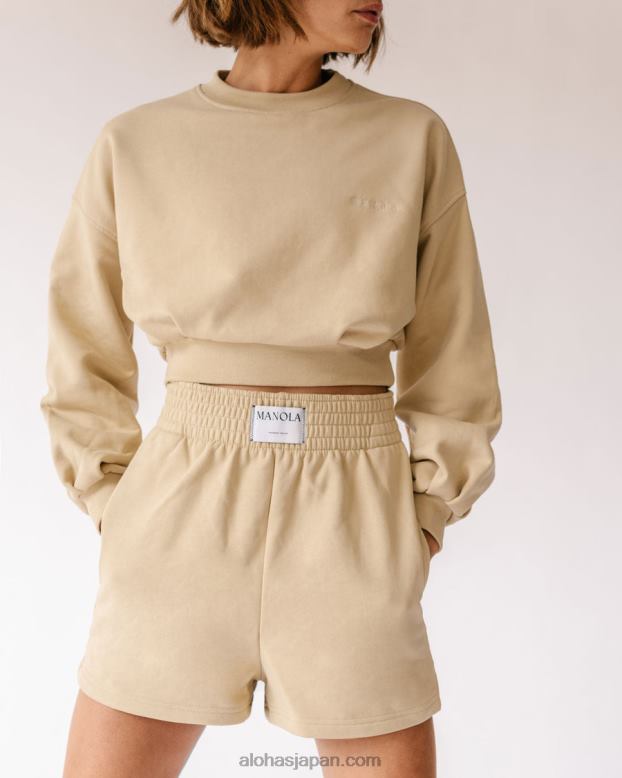 Alohas グラノーラ 42TFH941 女性 menina クロップ - ベージュのコットンセーター