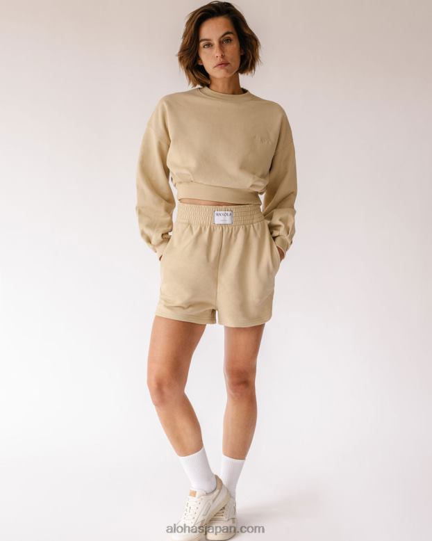 Alohas グラノーラ 42TFH941 女性 menina クロップ - ベージュのコットンセーター