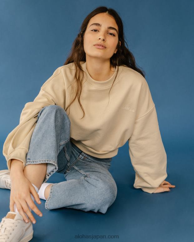 Alohas グラノーラ 42TFH941 女性 menina クロップ - ベージュのコットンセーター