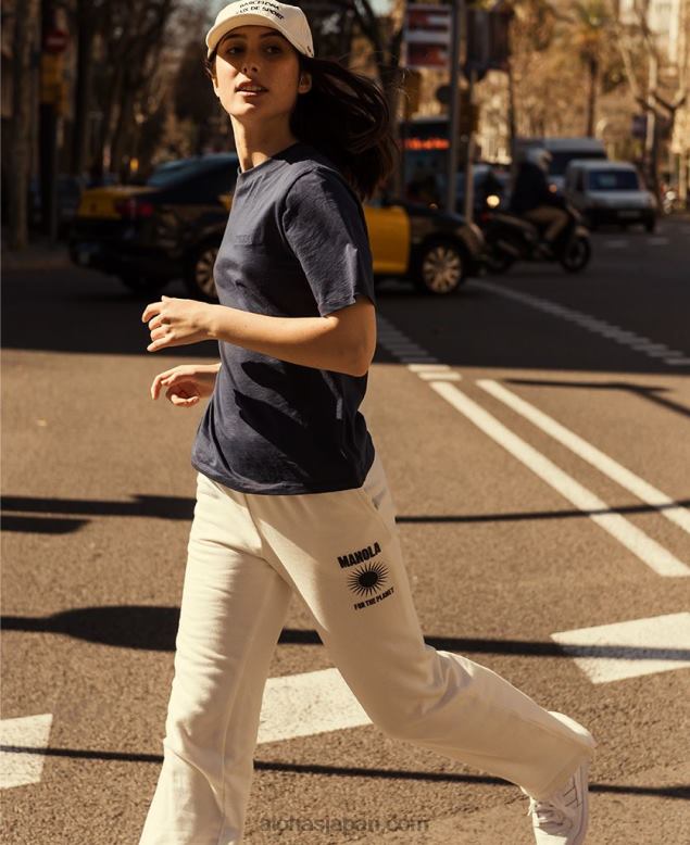 Alohas42TFH903 女性 地球のために - ネイビーブルーのTシャツ