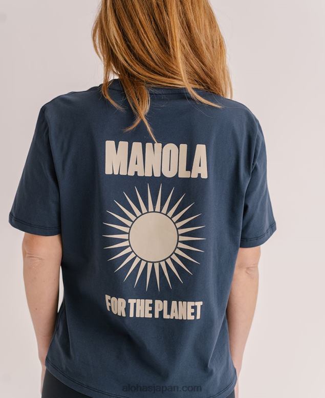Alohas42TFH903 女性 地球のために - ネイビーブルーのTシャツ
